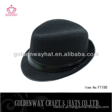 Chapéu de feltro fedora de aba curta e preto masculino à venda